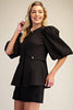 Cityscape Chic Peplum Top-Black