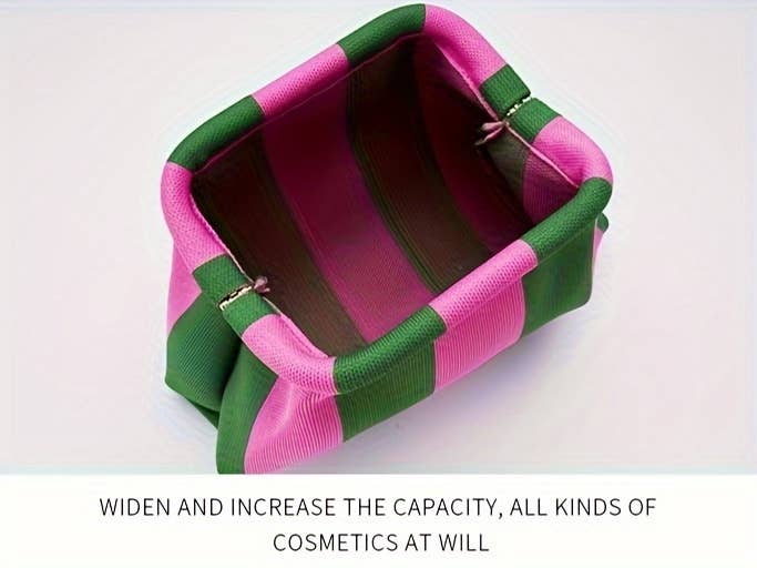 Urban Chic Stripe Clutch-Green/Pink