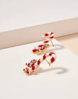 Candy Cane & Gingerbread Man Earrings- Red