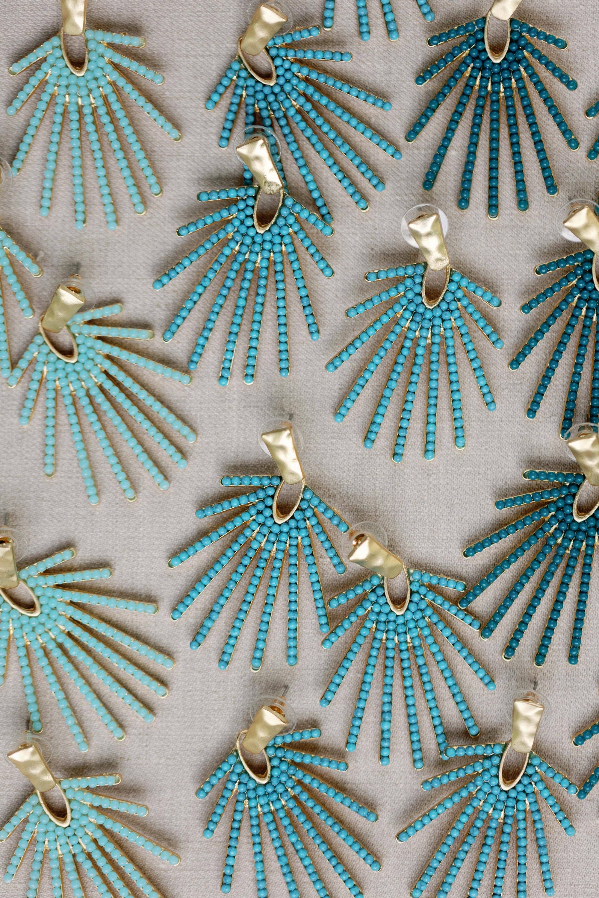 Turquoise Sunburst Drop Earrings