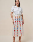 Floral Harmony Embroidered Midi Skirt