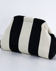 Urban Chic Stripe Clutch-Beige/Black