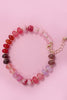 Natural Agate Bead Bracelet-Pink Ombre