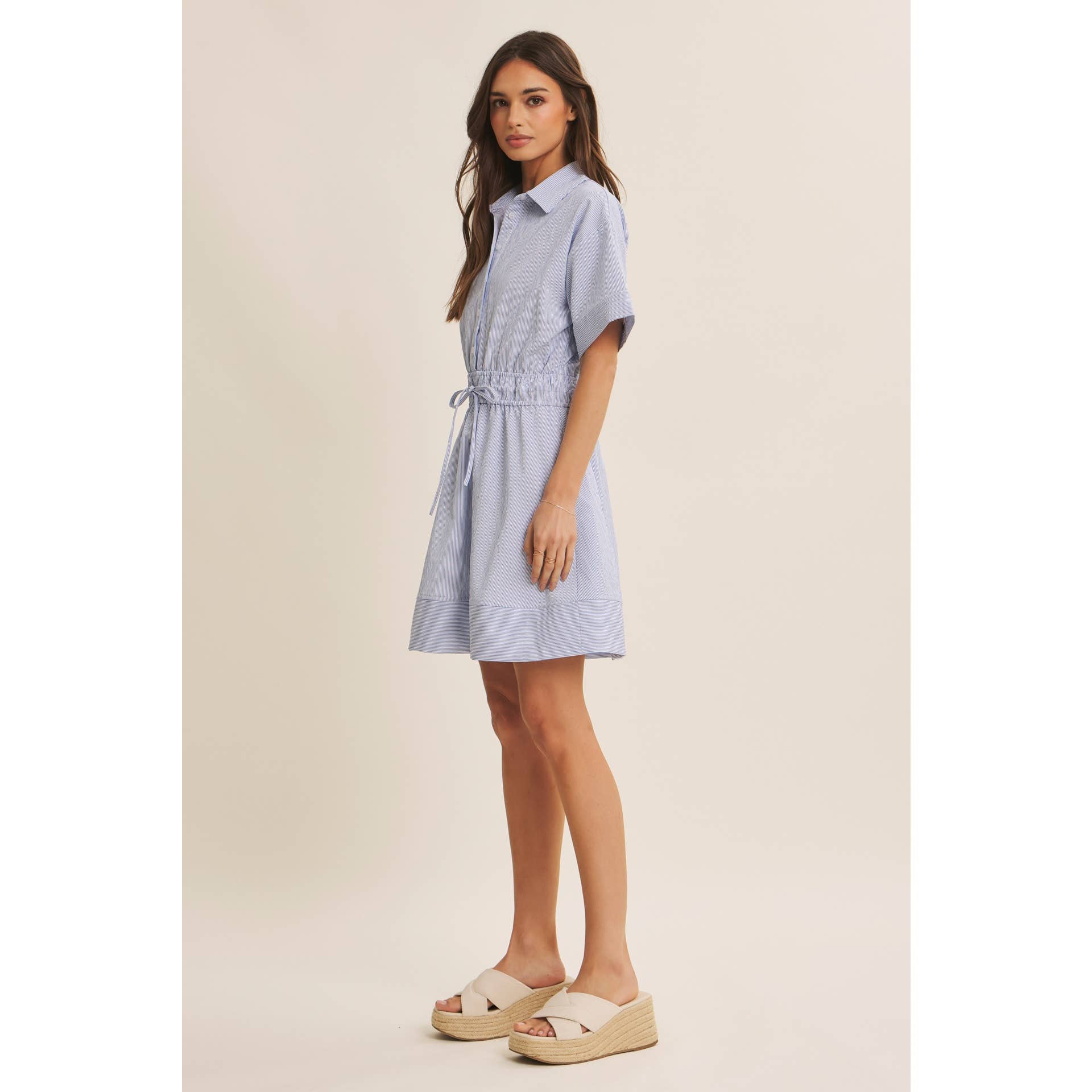 Crisp Summer Button Down Mini Dress