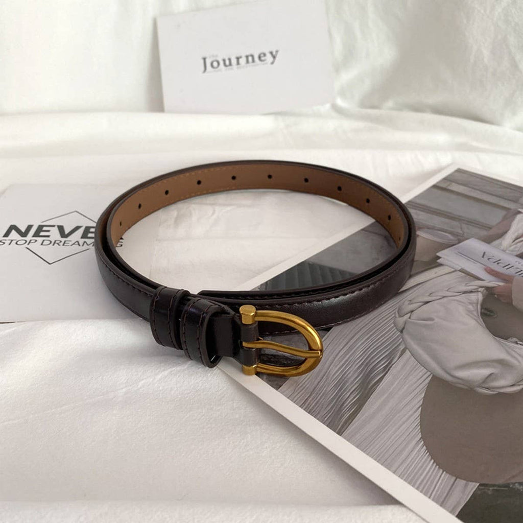 Retro Thin Belt-Coffee