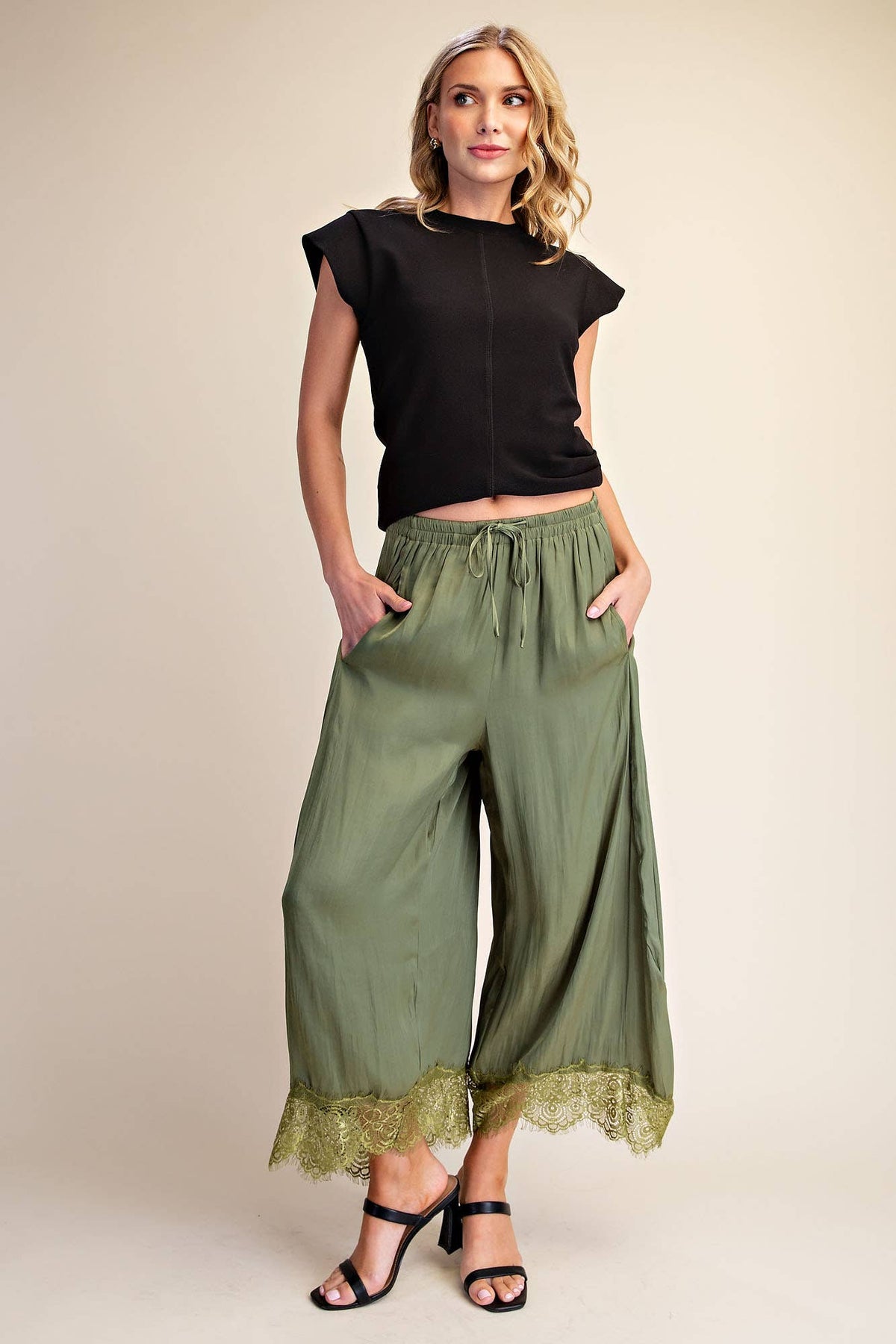 Arabian Nights Balloon Pants-Olive