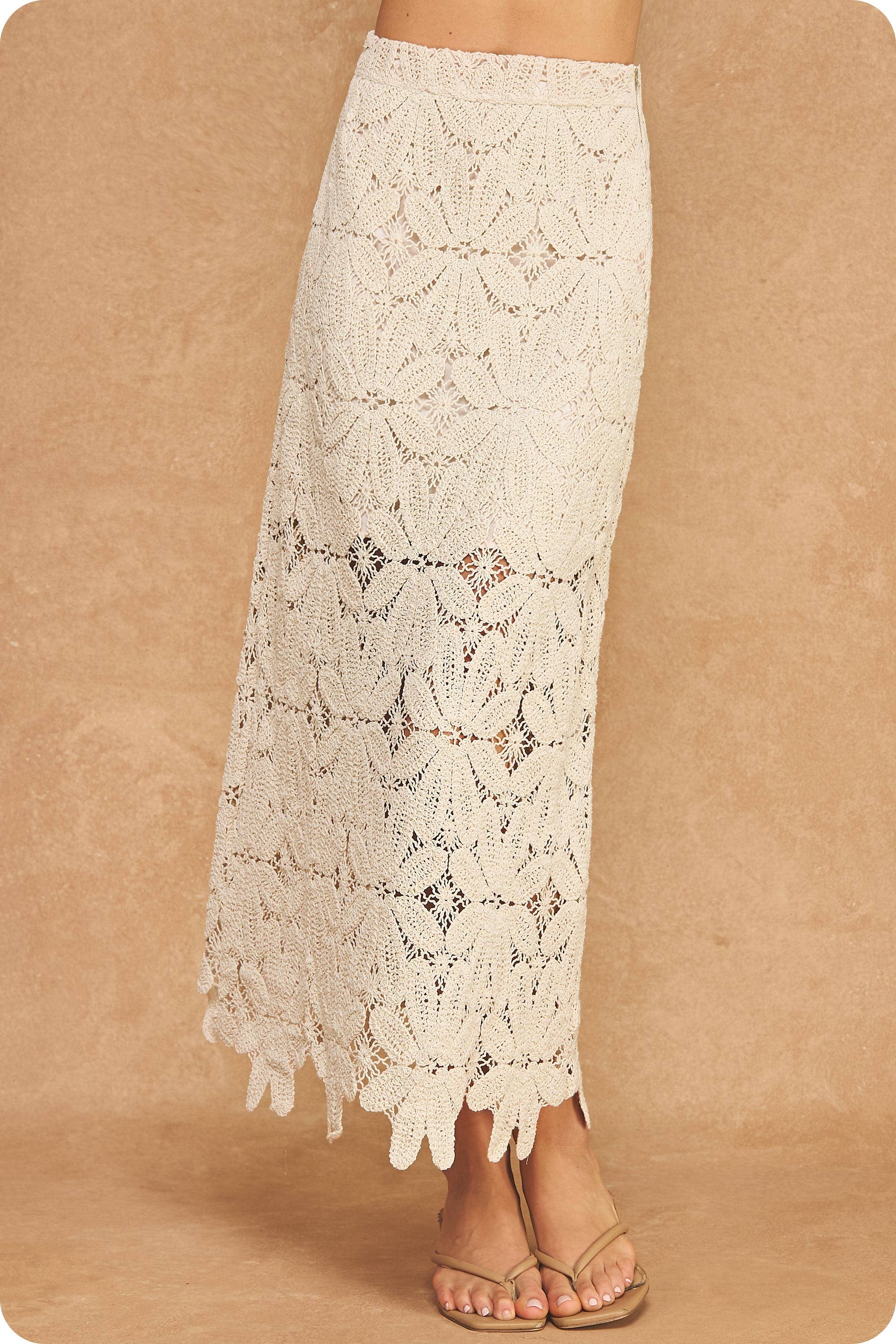 Wisteria Crochet Midi Skirt