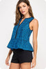 Major Wish Scallop Print Top