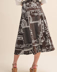 Rope Me In Midi Skirt-Brown