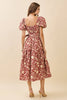 Avenue Stroll Floral Print Midi Dress