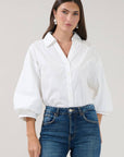 Chalet Button Down Top-White