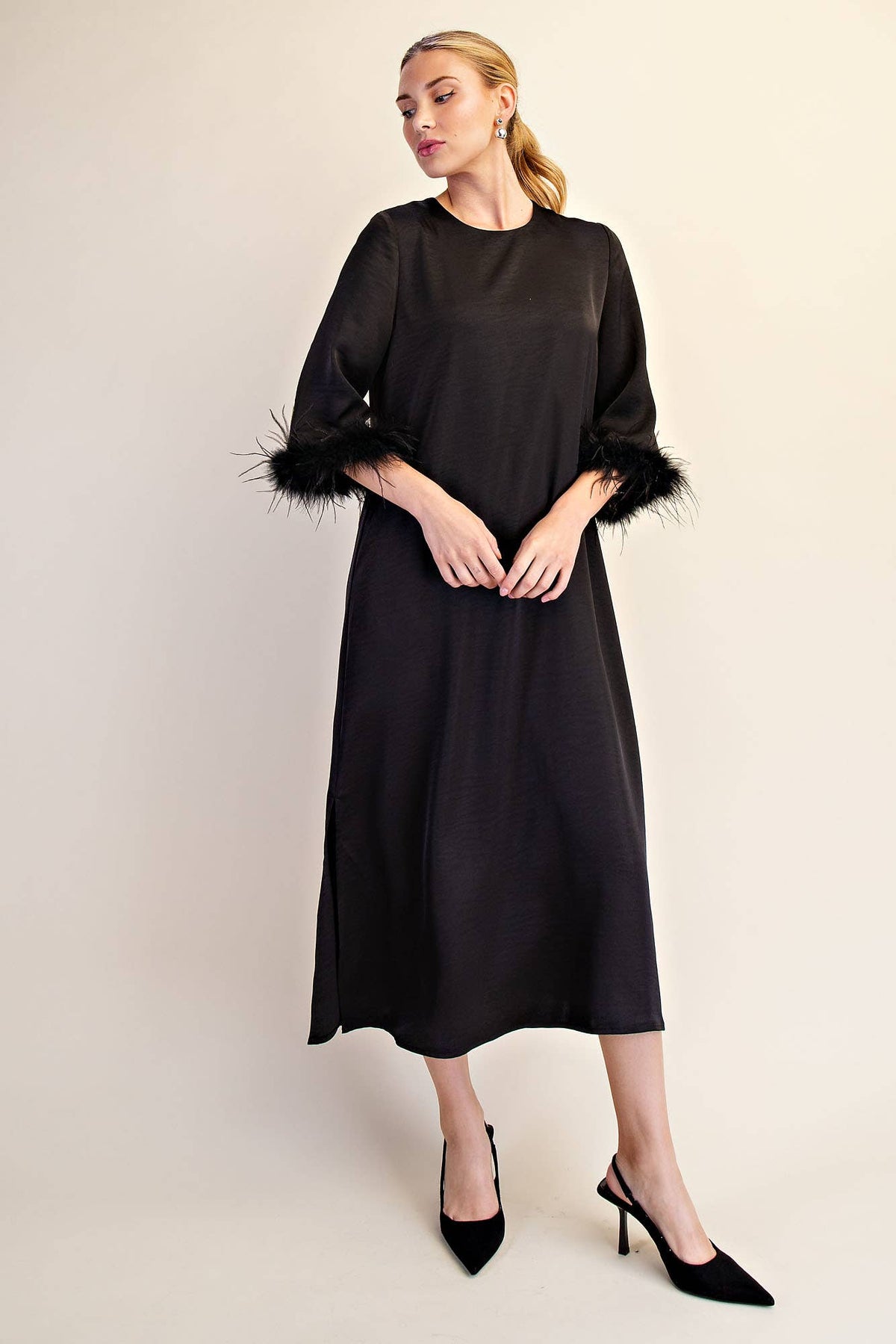 Glam Preview Midi Dress-Black