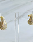 Paved Teardrop Stud Earrings