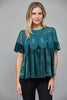 Soft Velvet Vibes Applique Top-Teal Green
