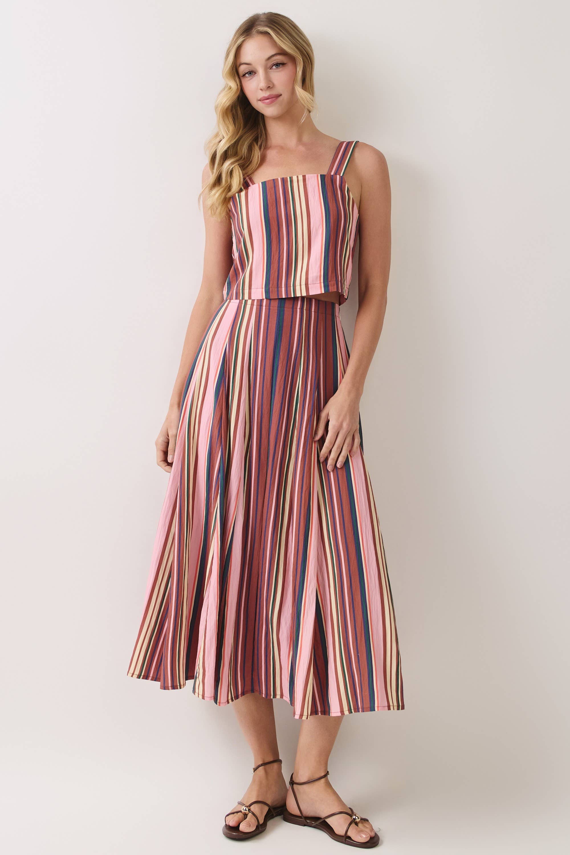 Vivid Hues Midi Skirt