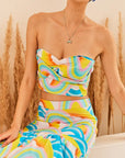 Rainbow Clouds Strapless Top