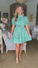 Strolling Through Floral Dress-Green