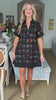 Wanderflora Embroidered Mini Dress-Black