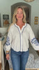 Bold Breeze Embroidered Top-White