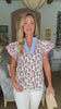 Peony Fields Flutter Sleeve Top