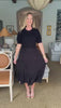 Charming Glance Midi Dress- Black