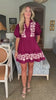 Magic Moment Floral Mini Dress-Burgundy