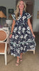 Meadow Moment Floral Midi Dress-Navy