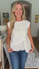 Right Fit Peplum Top-White