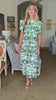 Villa Charm Floral Midi Dress-Green