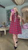 Joyful Plaid Mini Dress-Red