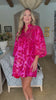 Like a Dream Jacquard Dress-Hot Pink