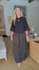 Fit & Flare Maxi Skirt-Black