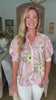 Vineyard Plans Floral Top- Pink