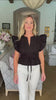 Whirlwind Romance Poplin Top- Black