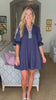 Latte Love Mini Dress-Navy