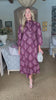 Midnight Sonata Botanical Midi Dress-Burgundy