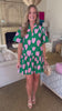 Crazy For You Mini Dress- Green Pink