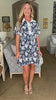 Blossom Floral Bliss Mini Dress-Navy