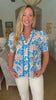 Blue China Floral Top