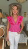 Bohemian Beauty Linen Top- Pink