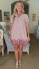 Ivy Days Striped Dress-Rust