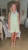 Retro Palms Mini Dress-Green