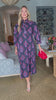 Midnight Sonata Botanical Midi Dress-Navy