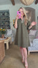 Out and About Jacquard Dress-Olive