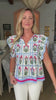 In The Garden Floral Top-Magenta