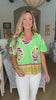 Resort Life Floral Top-Green Apple