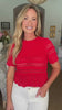 Crochet Crush Top-Scarlet Red