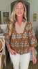 Perfect Timing Floral Top-Mocha
