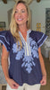 Del Mar Applique Top-Navy