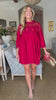 Soft Vibes Crochet Lace Dress-Burgundy